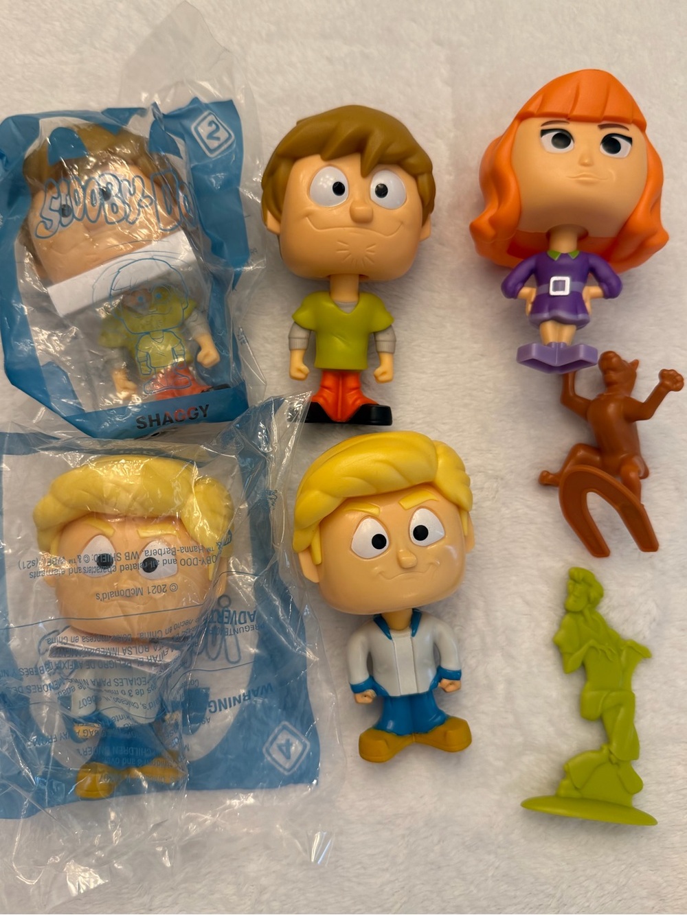 2021 McDonald's Happy Meal Scooby-Doo Bobblehead Lot of 5 + 2 Bonus Figures